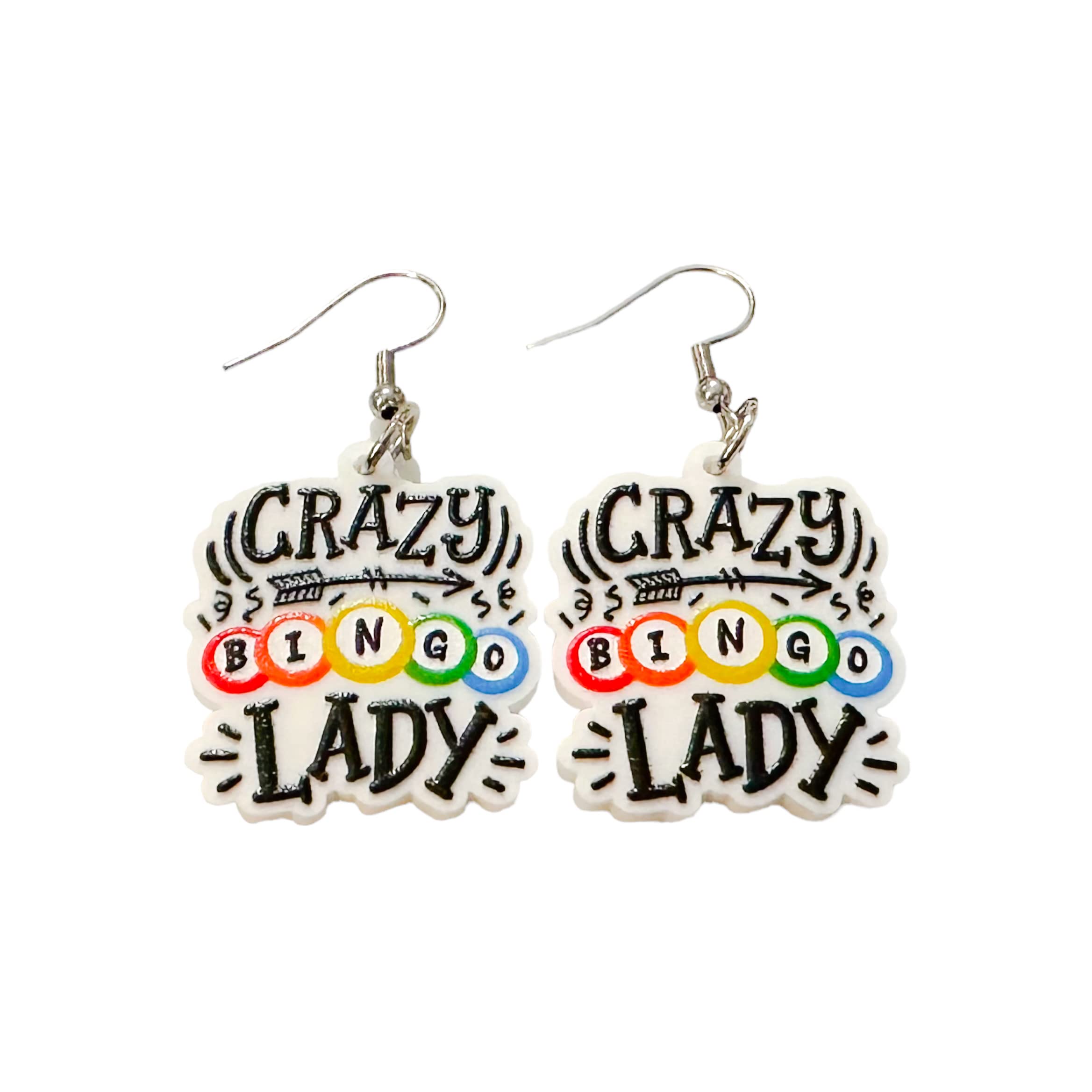 Crazy Bingo Lady Earrings