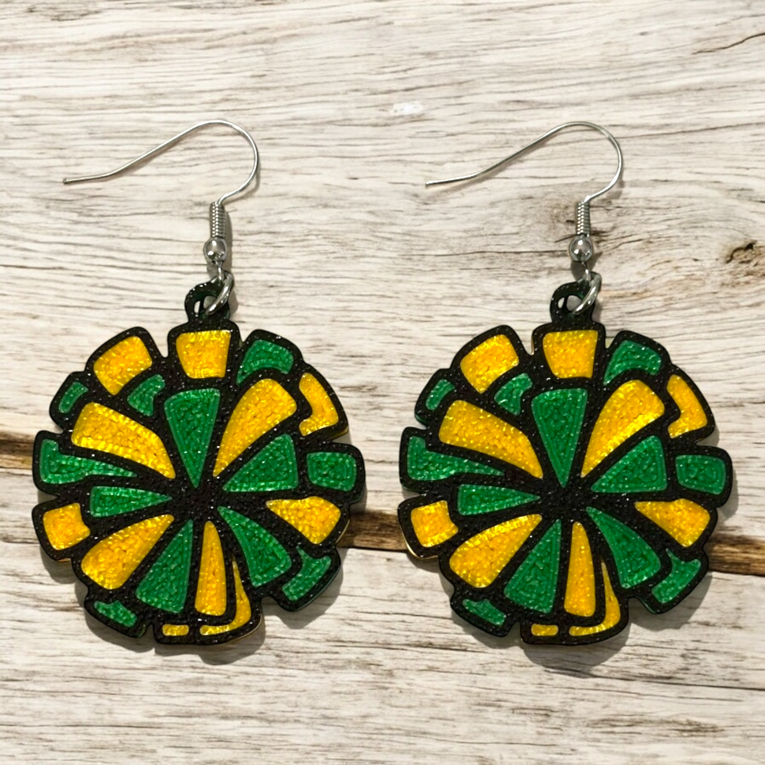 Team Spirit Sports Cheerleading Pom Pom 3D Printed Earrings