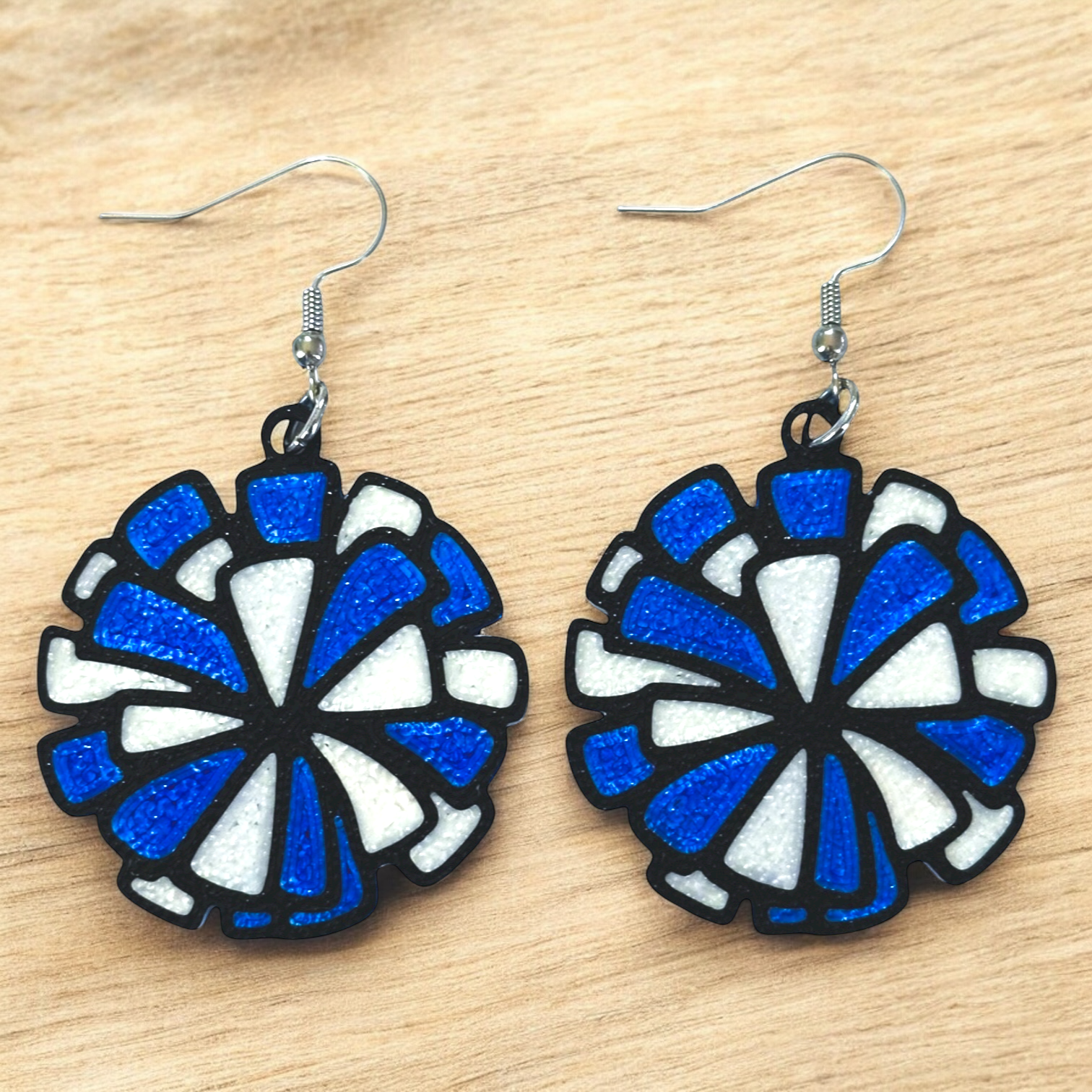 Team Spirit Sports Cheerleading Pom Pom 3D Printed Earrings