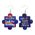 When It Rains Look For Rainbows When It's Dark Look For Stars Earrings