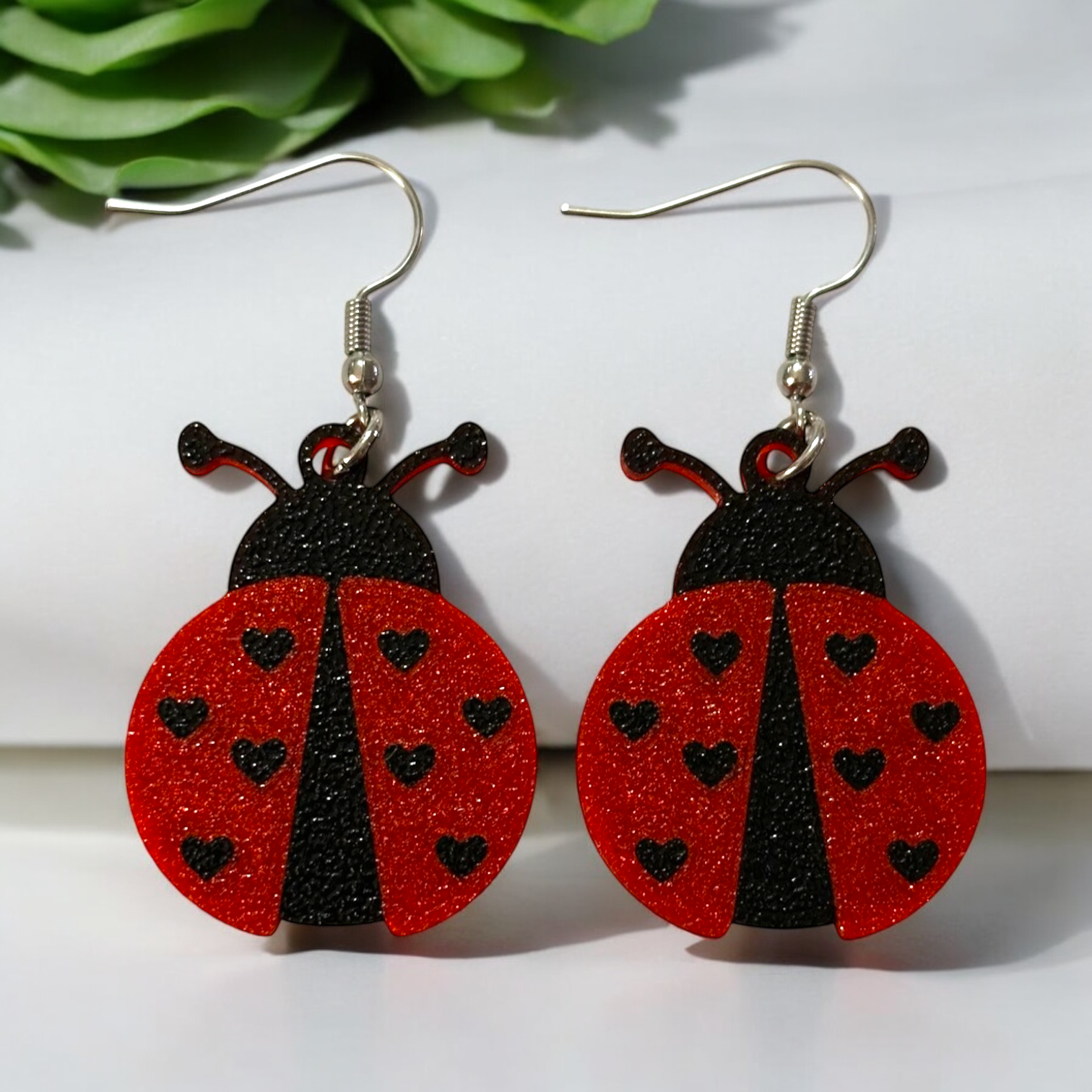 Ladybug 3D Printed Earrings