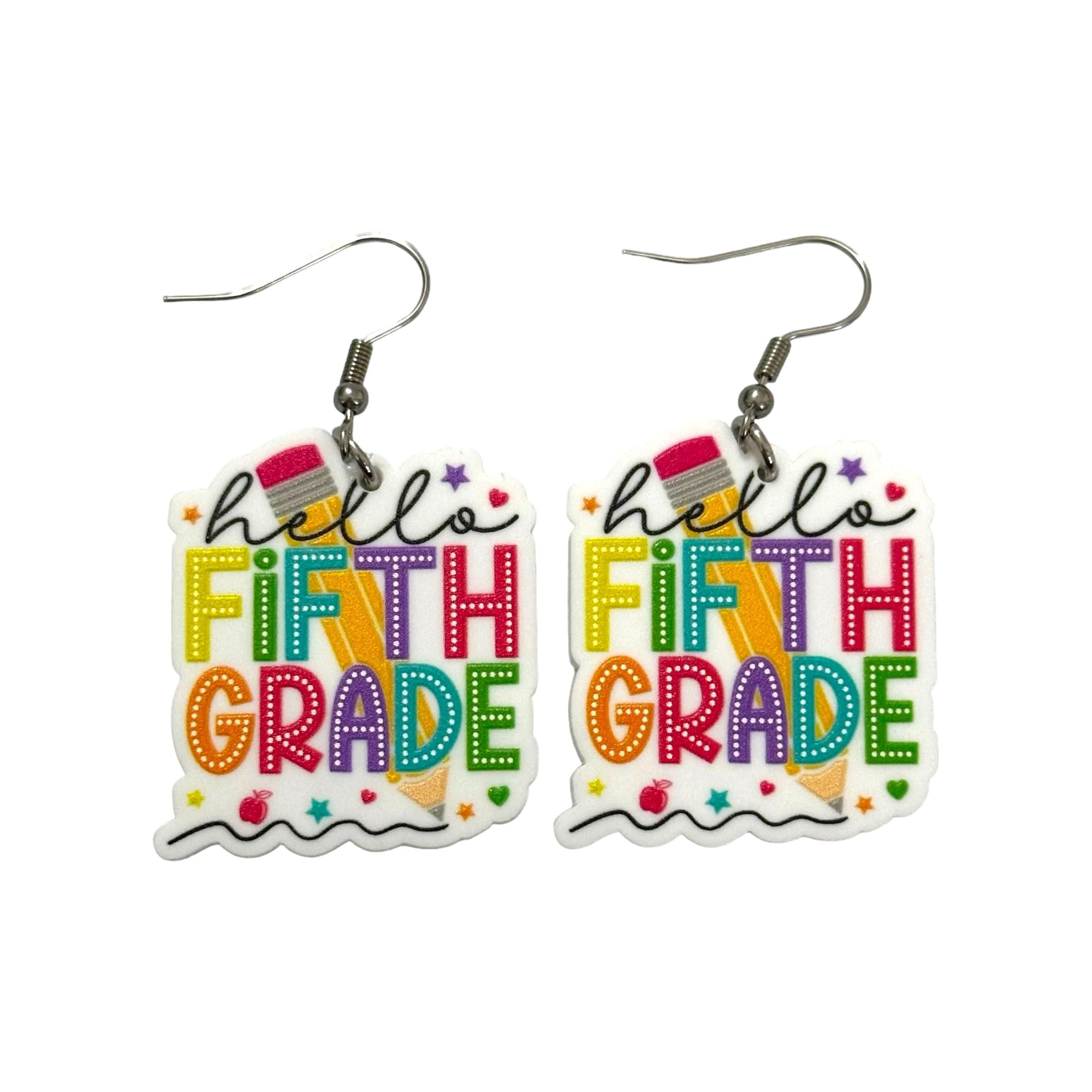 Hello Fifth Grade Teacher Earrings