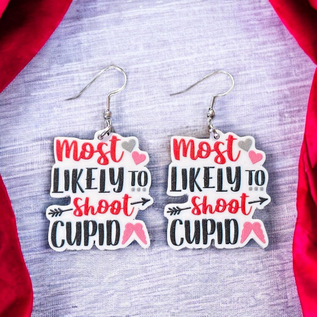 Most Likely To Shoot Cupid Earrings
