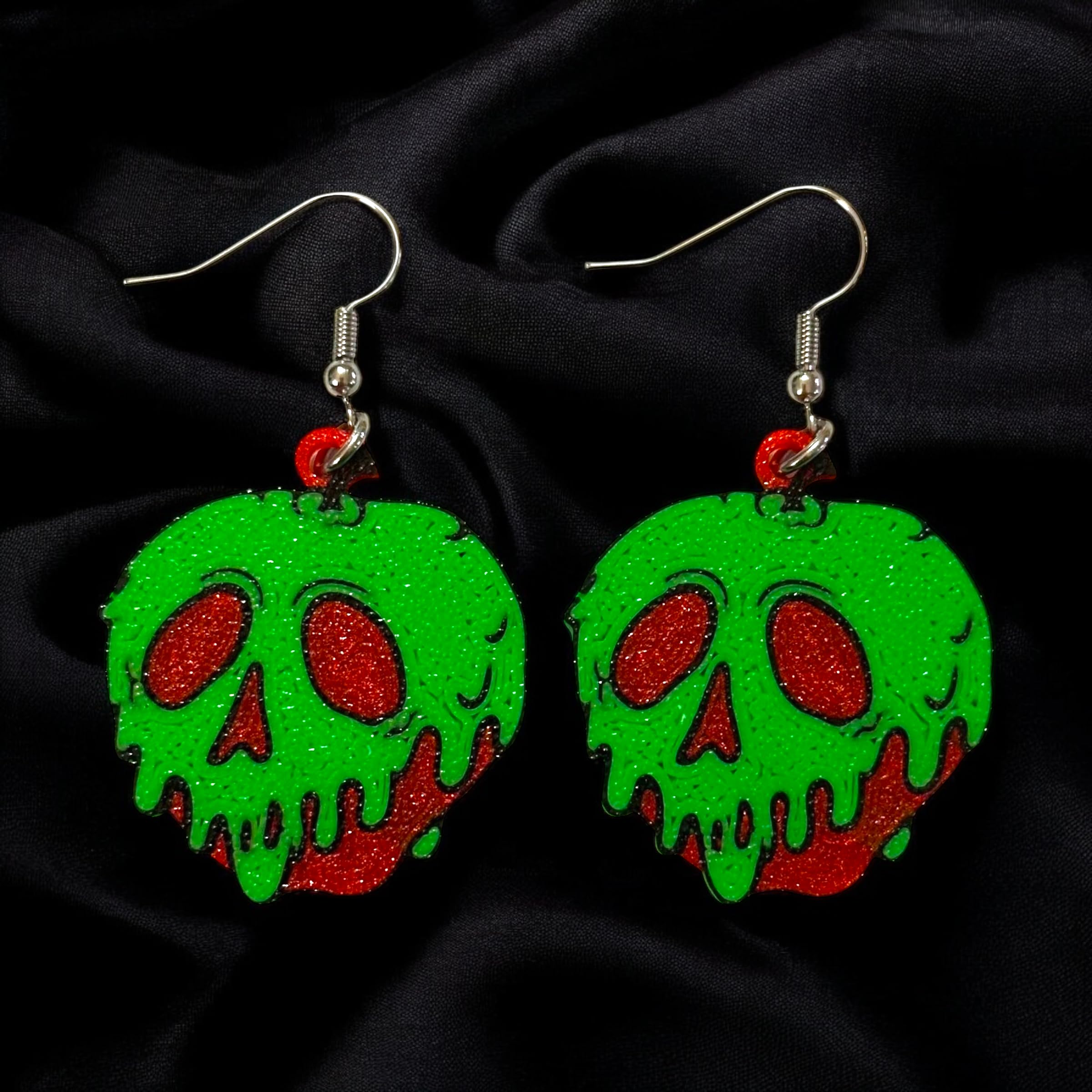 Poison Apple 3D Printed Earrings