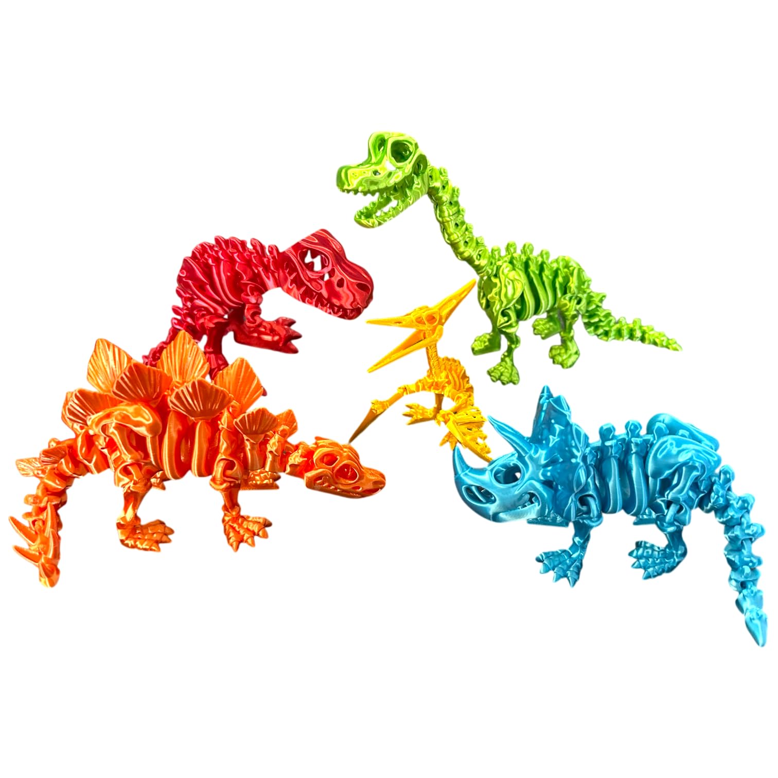 Flexi Factory 5 Piece Dinosaur 3D Printed Set