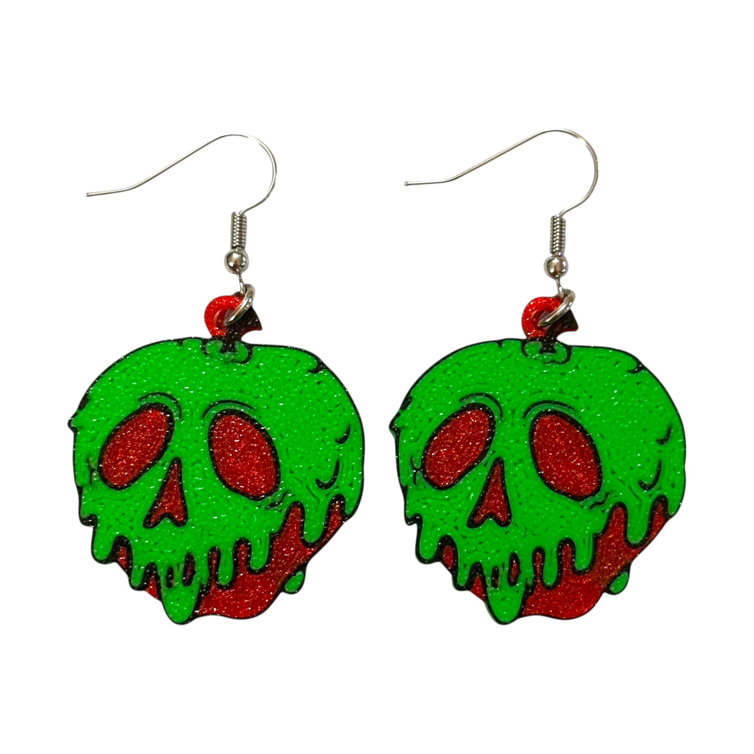 Poison Apple 3D Printed Earrings