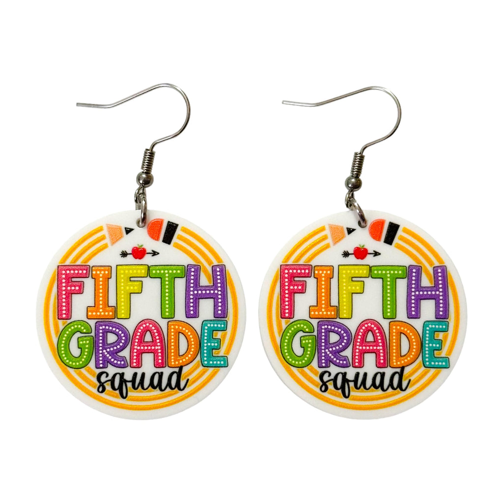 Fifth Grade Squad Teacher Earrings