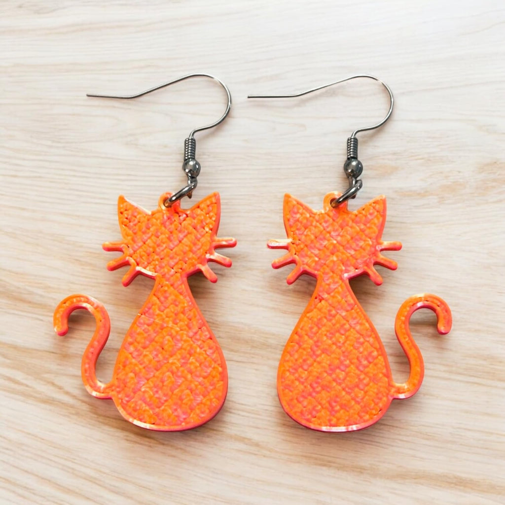 3D Print Cat Statement Earrings